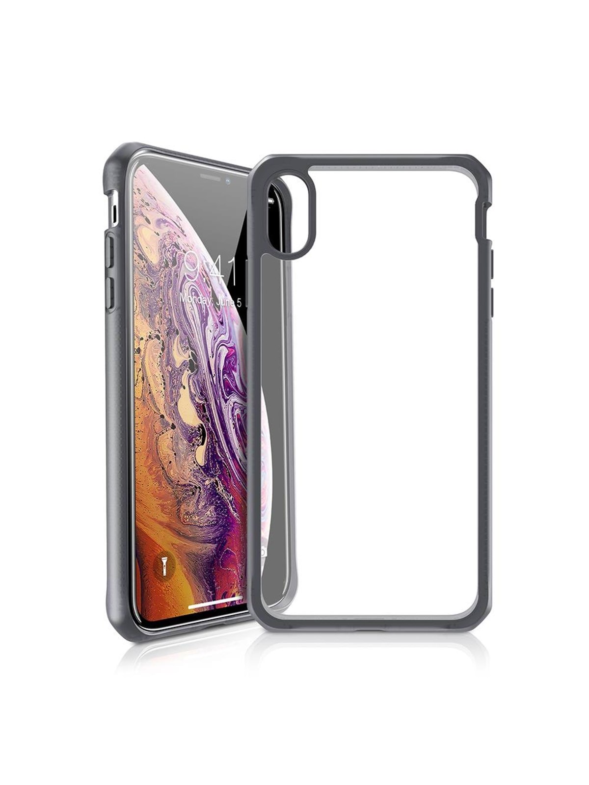 ITSKINS HYBRID FROST cover for iPhone XS / X - Black and transparent