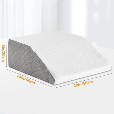 Inspire Essentials ElevateEase Memory Foam Leg Wedge Pillow For Sleeping And Relaxation white gray