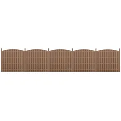 WPC Gartenzaun mit Rundbogen (165-185)x932 cm Braun [neu.holz]