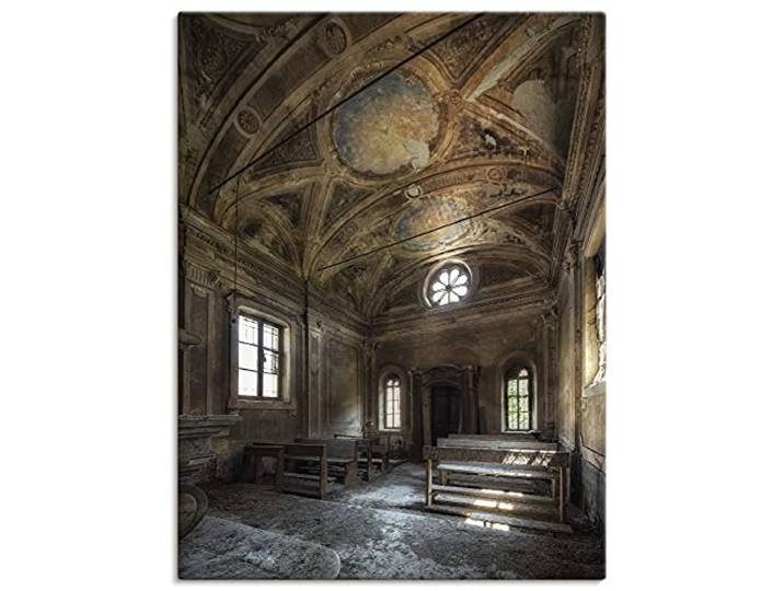 ARTLAND Wanddeko Leinwand Bilder Wandbild 45x60 cm Lost Places Ruine Kirche Verlassene Orte Architektur U2FY