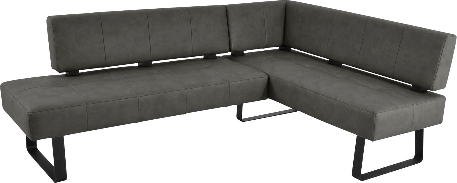 Eckbank K+W KOMFORT & WOHNEN "Spider II", schwarz (anthrazit 88, schwarz), B:195cm H:88cm T:165cm, Sitzbänke, Eckbank, Sitzsteppung, bequem durch Sandwichbauweise, 2 Stellmasse anthrazit 88, schwarz B/H/T: 195cm x 88cm x 165cm, Microfaser 1, langer Schenk