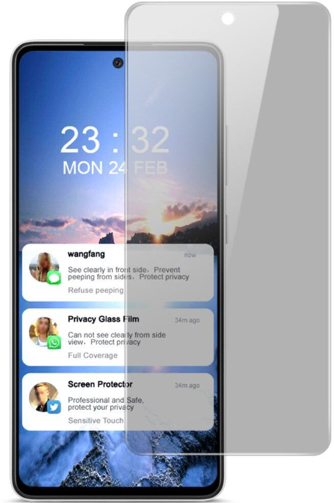Samsung Galaxy A52s 5G / A52 (4G / 5G) Imak Anti-Peep Skærmbeskyttelse - Hærdet Glas - Gennemsigtig