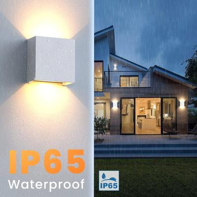 Uplift Picks Modern 6W LED Up Down Wall Light IP65 Adjustable Sconce white (1 Pack) 6 W warm White (2700 3500k)