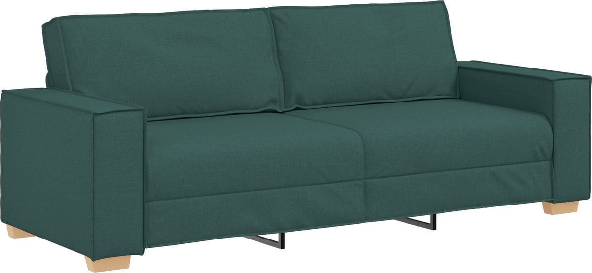 vidaXL 3-Zits Sofa Donkergroen - 220 cm - Stof