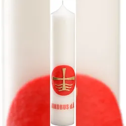 Apostelkerze JAKOBUS DER ÄLTERE mit Wachsauflage Elfenbein 300 x Ø 60 mm, 1 Stück