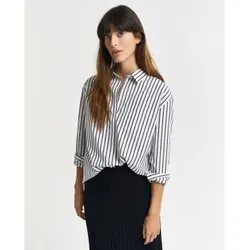 Gant für Damen. 4300239 Relaxed Fit klassisch marineblau gestreiftes Popeline-Hemd (42), Lässig, Baumwolle, Langarm