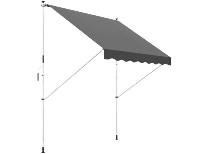 Outsunny Klemmmarkise mit Handkurbel Höhenverstellbar 300x150cm Grau