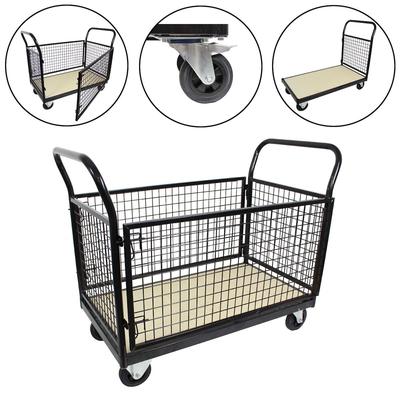 Baumarktplus Gitterwagen Plattformwagen 500 kg 119x67x107cm Vierwandwagen Transportwagen Gitterrollwagen Bremse