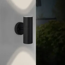 Brilliant Wandleuchte Jandy 90966A06 Außenbereich Metall/Glas Outdoor Wand schwarz - ohne Leuchtmittel