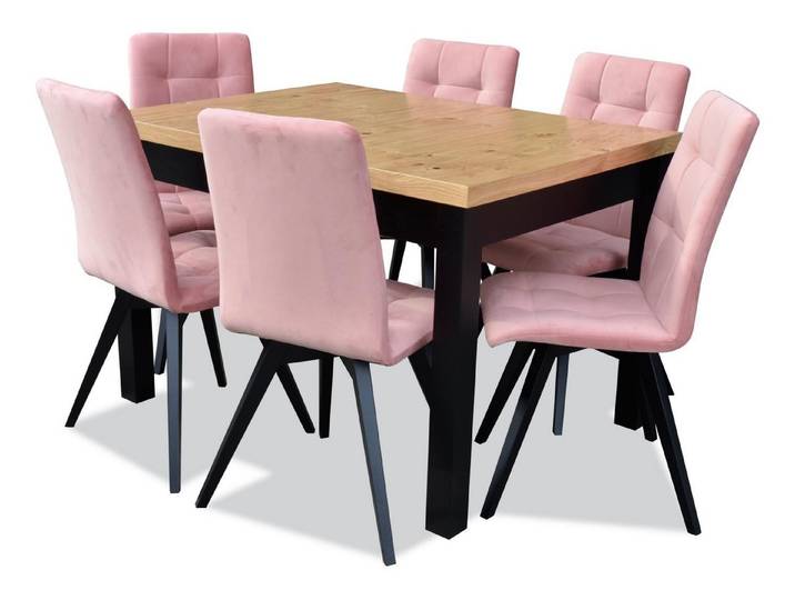 JVmoebel Esszimmer-Set Beiges Esstisch-Set aus Massivholz mit bequemen Polstern, (Esszimmer-Set, Küchen-Set), Made in Europa