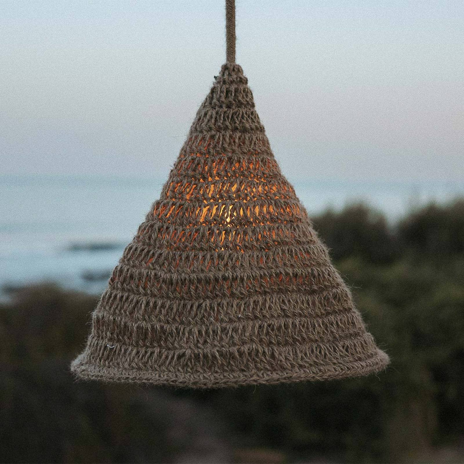 Newgarden Maro hanglamp, zeegras en hout, naturel, Scandinavisch design, Ø 30 cm