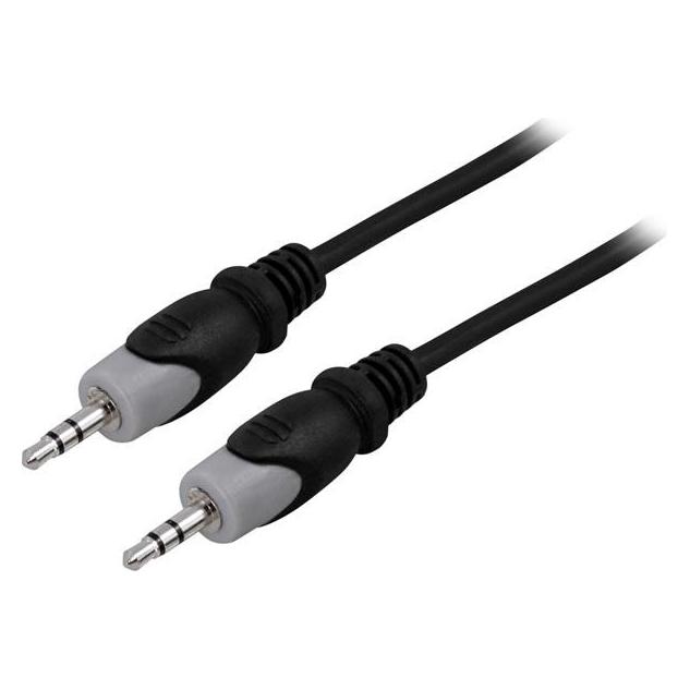 Deltaco MM-149 - 3.5mm - 1 m - Schwarz - Grau (1 m, AUX Kabel) (MM-149)