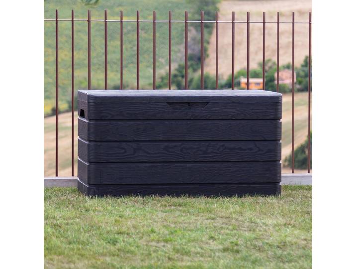 Auflagenbox Dolomiti 119 x 61cm Schwarz/Schwarz