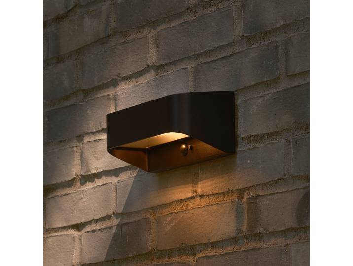 Marcellio LED-Solar-Außenwandlampe schwarz, Sensor - Nordlux - Balkon - Modern - Aluminium - Eckig
