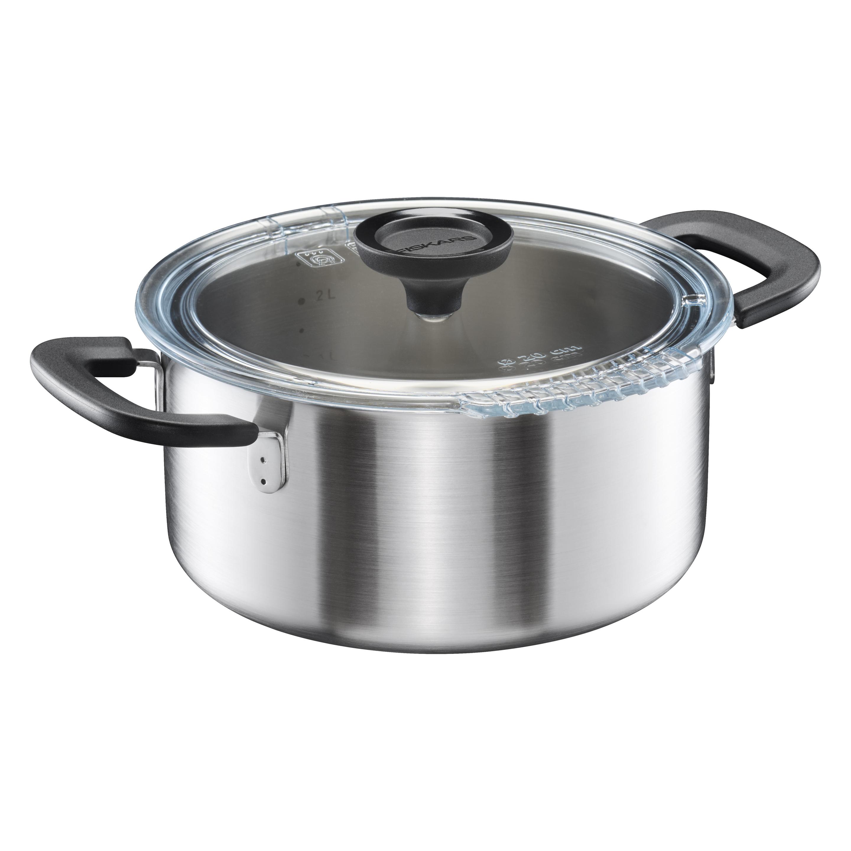 Fiskars CASSEROLE FF 3L WITH LID 1072316 (Kochtopf, Aluminium, 22.50 x 14.50 cm) (1072316)