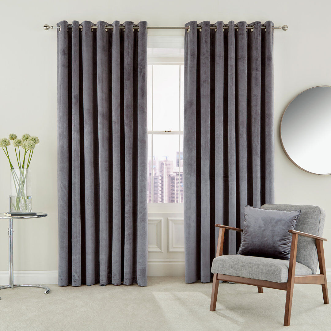 Helena Springfield Escala Eyelet Room Darkening Curtains Damson Width 228 x Drop 183 cm