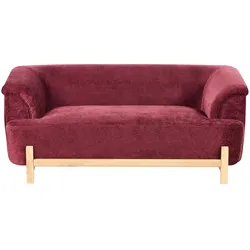 2-SITZER-SOFA Chenillegewebe Burgunderrot Alnor