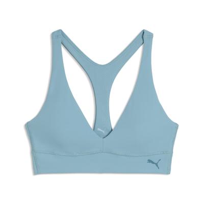 Sport-BH PUMA "SHAPELUXE Tief ausgeschnittener BH Damen", Damen, Gr. L, N-Gr, blau (baltic sea blau), Obermaterial: 82% Nylon, 18% Elasthan. Futter: 94% Polyester, 6% Elasthan, eng, BHs Sport-BH