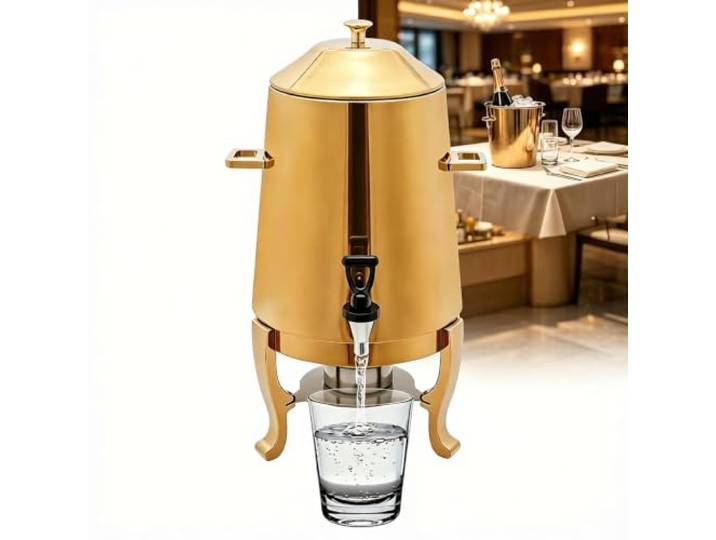 13-liter-getränkespender Aus Goldfarbenem Edelstahl – Mit Elektrischer Doppelheizung/alkoholwärmer Für Kaffee, Tee, Milch, 110-v-gewerbe-getränkeservierer Für Partys Und Veranstaltungen