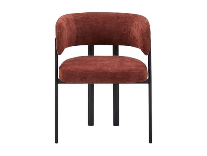Vente-unique - Stuhl 2er-Set Cibaro - Stoff Terracotta Robustes Metallgestell Gepolsterte Sitzfläche für mehr Komfort