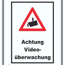 HB-Druck Achtung Videoüberwachung Schild A4 (210x297mm)