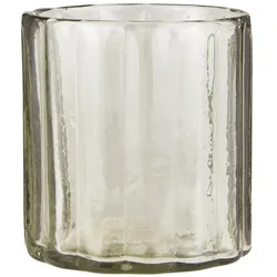 IB Laursen Glastopf mit breiten Rillen mundgeblasen, H: 11, Ø 10 cm