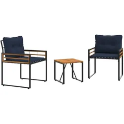 vidaXL Gartenmöbel Set mit Kissen 3 pcs Marineblau