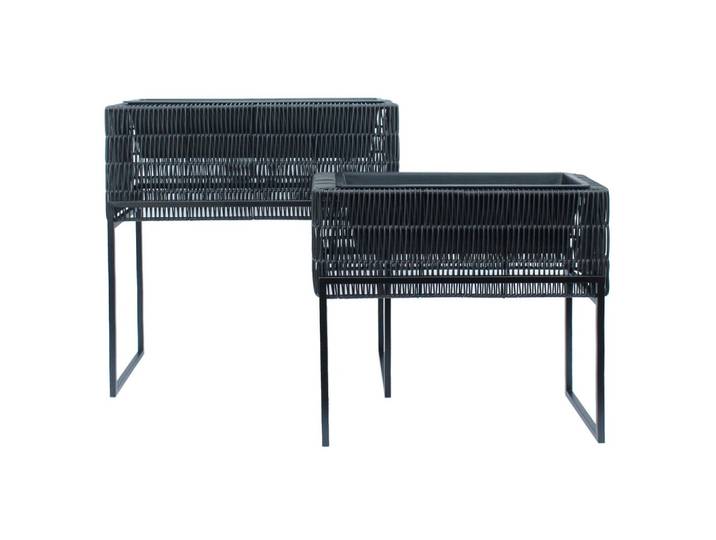 Übertopf-Set Fauna Schwarz, 2er Set