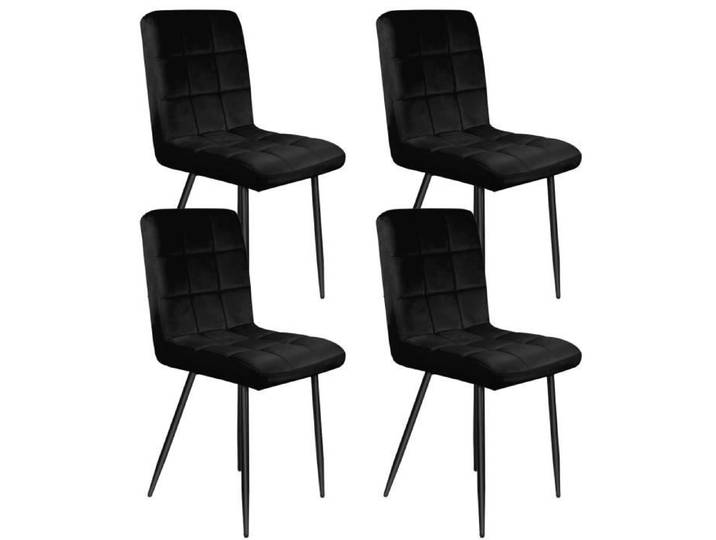 Chaises de salle à manger carrées - OHMG-CHAISE - Lot de 4 - Noir - Hauteur totale : 94 cm