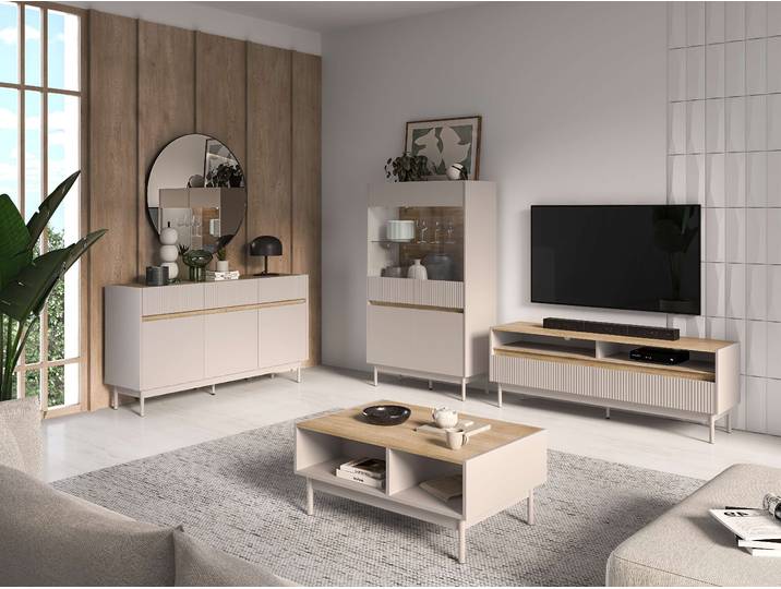 Wohnzimmer-Set Wohnzimmer Set 4-teilig – DUNEA – Modernes