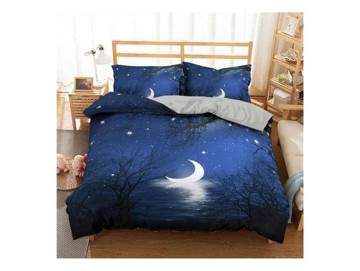 LuxusKollektion Kinderbettwäsche Bettwäsche Set 155x220cm Mond & Stern