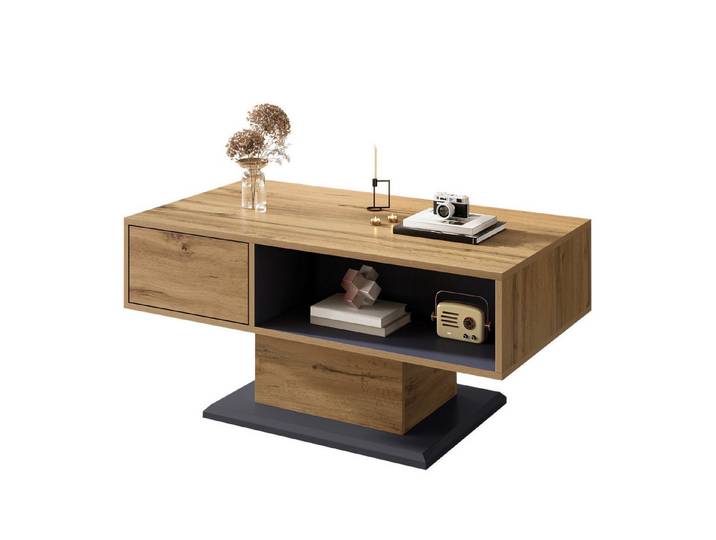 Fine Life Pro Couchtisch Moderner Couchtisch mit doppelseitigem Stauraum