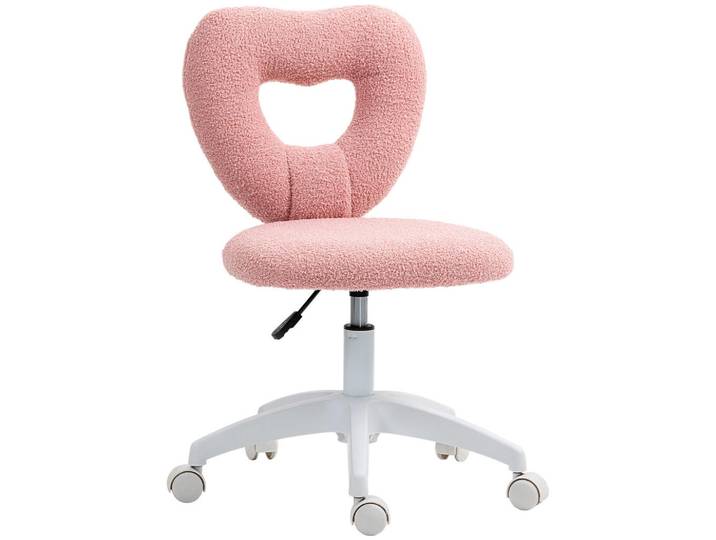 Jamb Schreibtischstuhl Växjö Näs Rosa Teddy-Fleece (100% Polyester) 45/56 cm, Textil, 56x78x45 cm, Büromöbel, Bürostühle, Drehstuhl