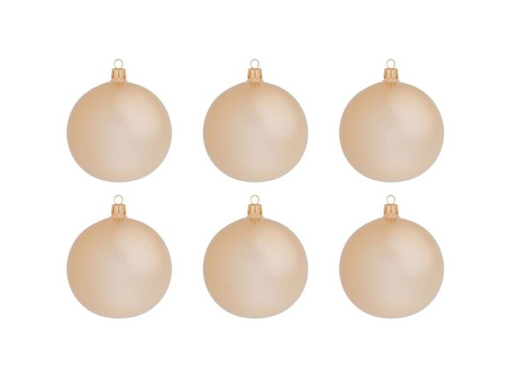 Weihnachtskugel 6er-Set Uni creme - Material: Glas - 949