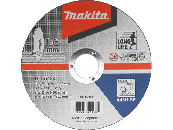 Makita Doorslijpschijf Staal 125 millimeter 10 stuks