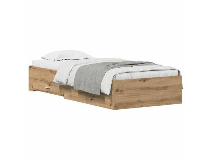 VENTE-FLASH Lit adulte 1 places - Cadre de lit - Chêne artisanal - 90x190 cm - Bois d'ingénierie iaw73b
