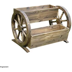 HTI-Living, Blumentopf, Blumenkasten mit 2 Pflanzgefässen Rustikal (48 x 70 x 50 cm)