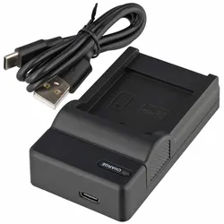 Akku Ladegerät kompatibel mit Kamera Akkus von Medion, Acer, Rollei, USB-C-Ladeanschluss, Ladestrom 0,5A