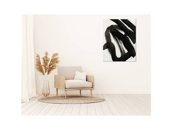 Tableau déco Abstract black brush stroke Alu-Dibond Multicolore 70 x 90cm