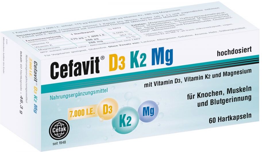 Cefavit D3 K2 Mg 7.000 I.e. Hartkapseln