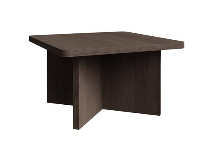 Selsey Quadratischer Couchtisch Esche Prestige – Holz Couchtisch Klein 60 cm mit geometrischer Basis, Eleganter Minimalismus im Japandi-Stil für Wohnzimmer, Modernes Design