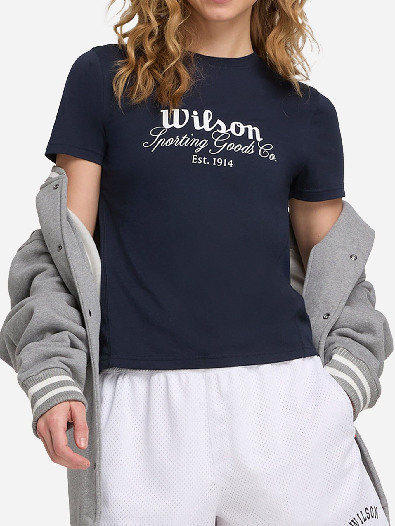 Wilson Easy W - T-shirt Tennis - Donna - Blu Navy M