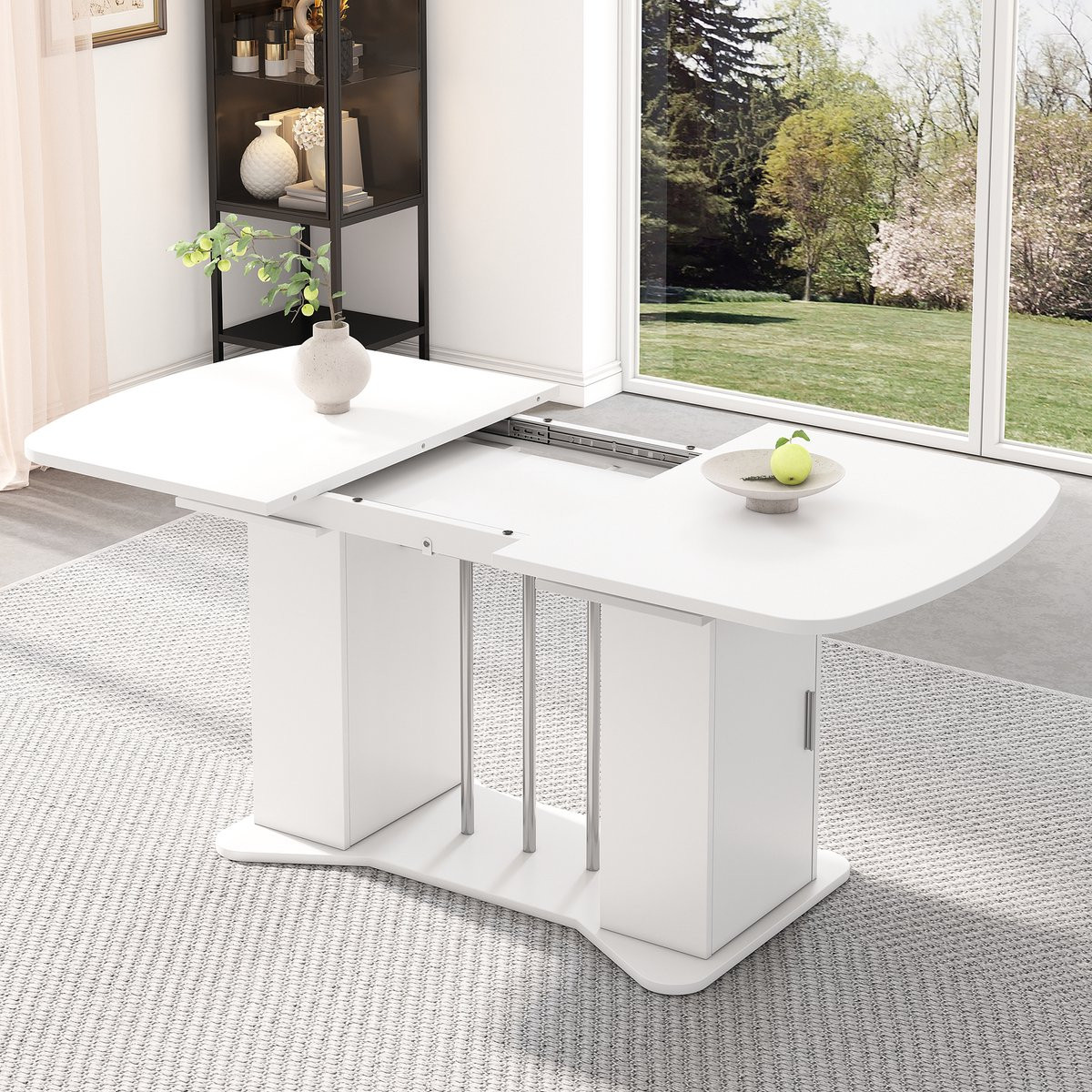 Sweiko Uitschuifbare Eettafel Wit - B/D: 120 x 80 cm