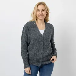 CASHMASOFT Cardigan mit Pailletten V-Ausschnitt Knopfleiste