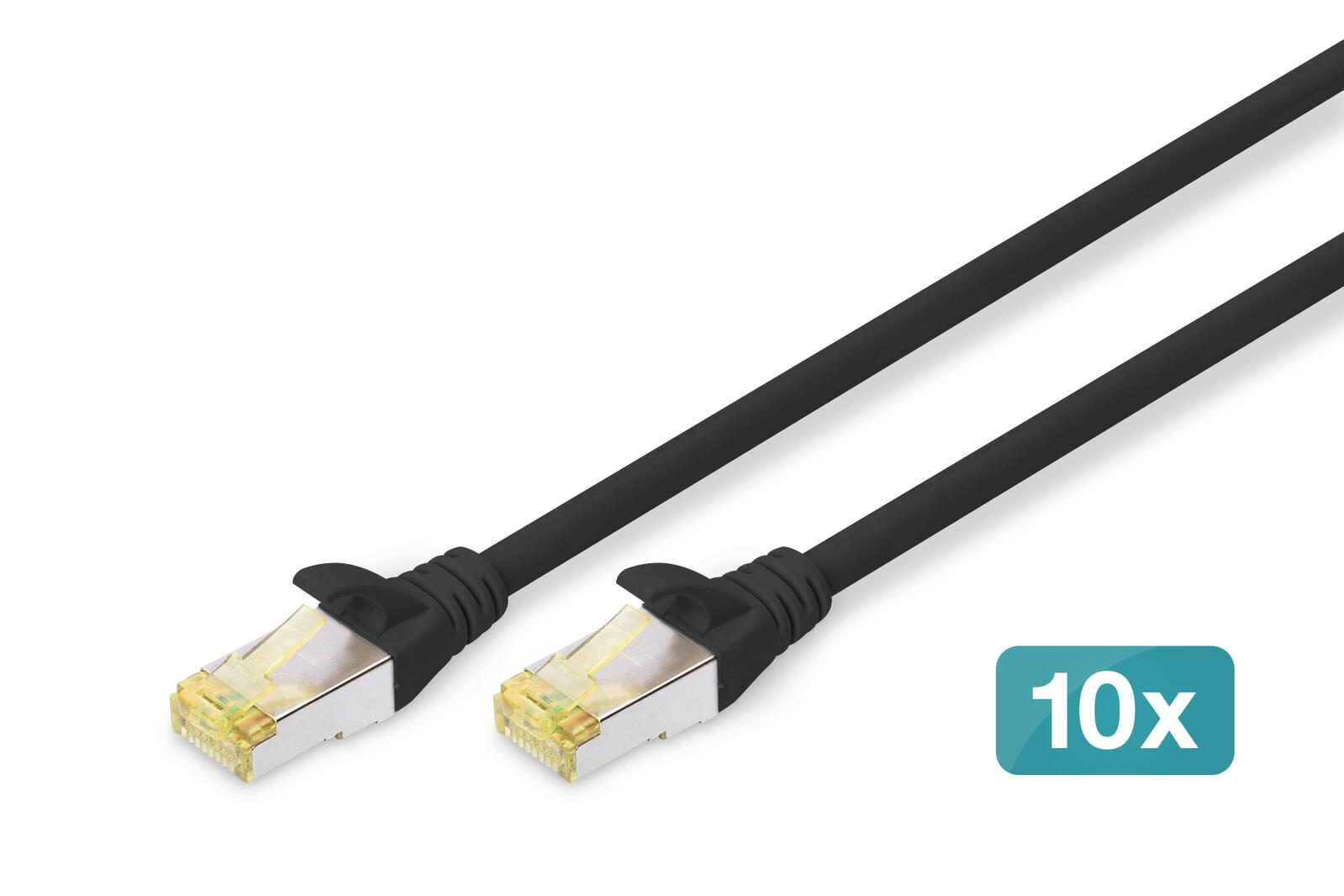 Digitus CAT 6A S/FTP Patchkabel, 10 Stück DK-1644-A-020-BL-10