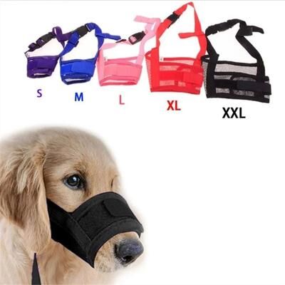 Inspire Essentials Adjustable Dog Muzzle Breathable Anti Bark Dog Muzzle Soft Mesh Pet Muzzle s blue