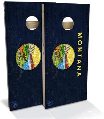 Skip's Garage Montana Flag Outdoor Cornhole Board Set