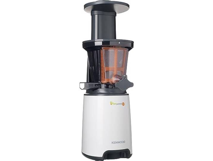 Kenwood PureJuice One - Extracteur de Jus 140W Blanc Extracteur Jus Électrique\, Extraction Lente\, Système Anti-goutte\, Fonction Rinçage\, Réservoir Pulpe 1\,3l\, Carafe 1l\, JMP400WH