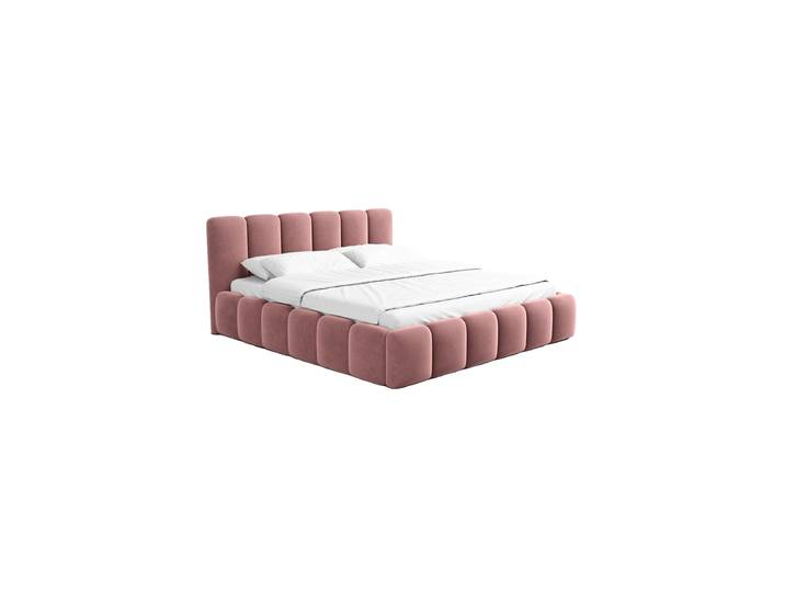 Design Polsterbett „VLunelleria“ mit Ablagefach, Samt Lachsrosa BLOOMINGLOFT Collection