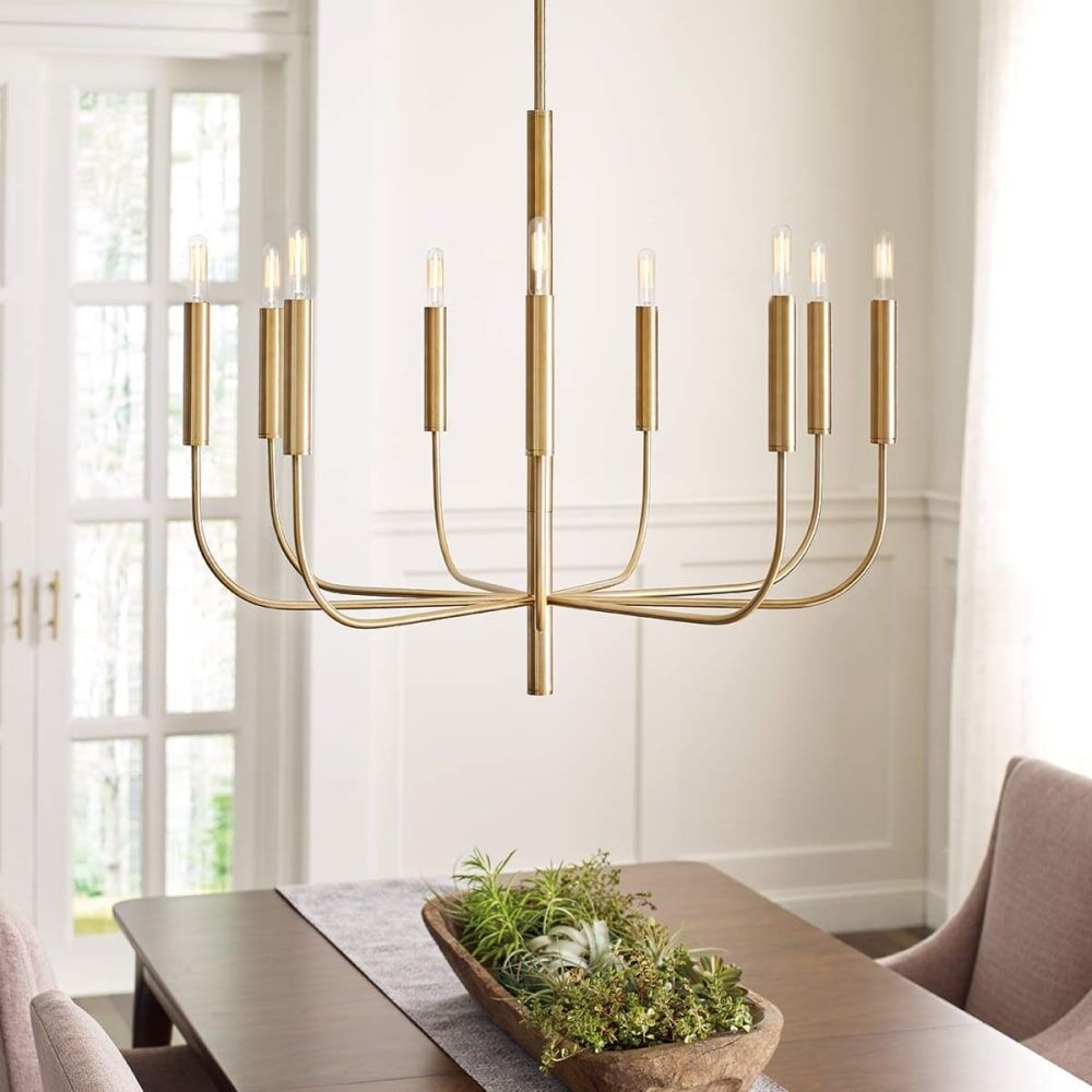 ELSTEAD LIGHTING Lustre en métal laiton bruni Blanc 10x10x10cm
